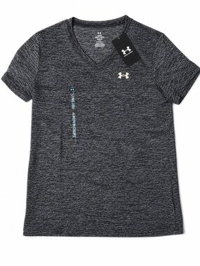 Under Armour Women's Dark Heather Gray V-Neck Performance Tee size S retail $25